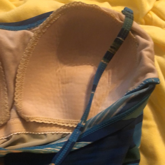 Women’s one piece Y2k blue striped  VTG Hydra swimsuit - Picture 7 of 8